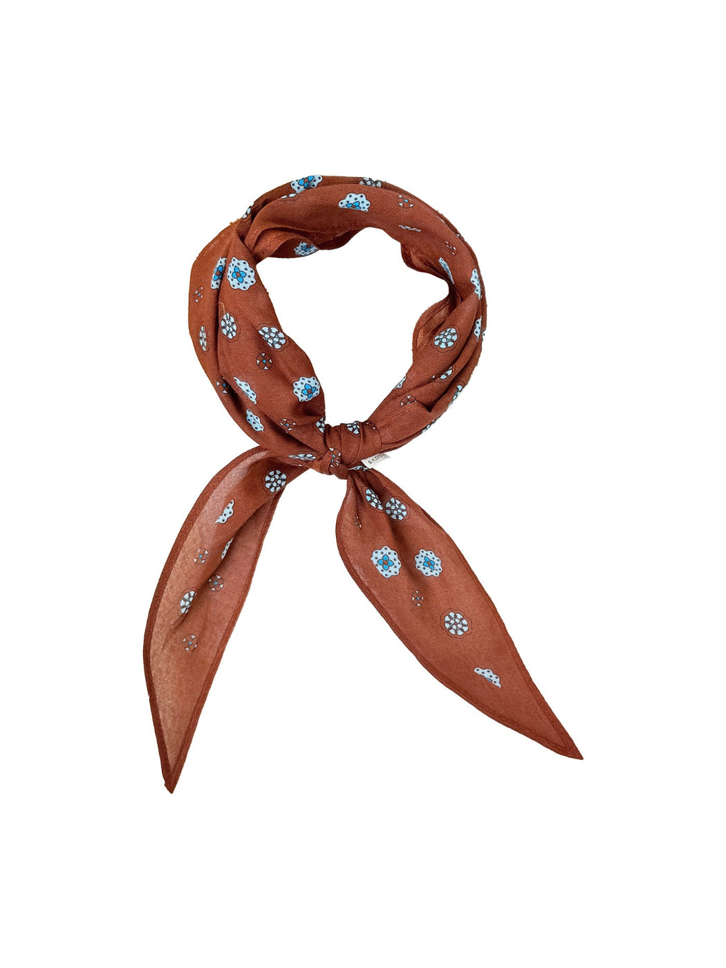 Scarvii triangle scarf displayed flat highlighting full printed design