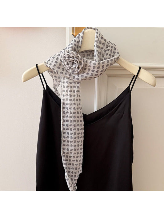 Scarvii Elegant Sheer Polka Dot Skinny Scarf product photo 2