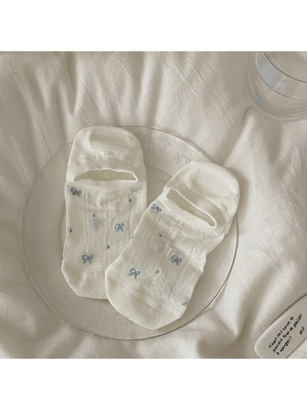Rufia - Sweet Bow Print No Show Socks