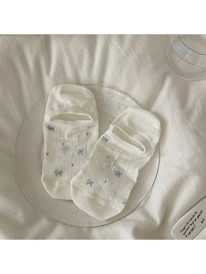 Rufia - Sweet Bow Print No Show Socks