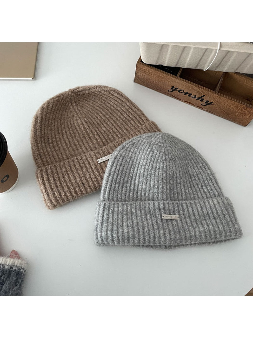 Haila - Clean Ribbed Round Crown Winter Beanie