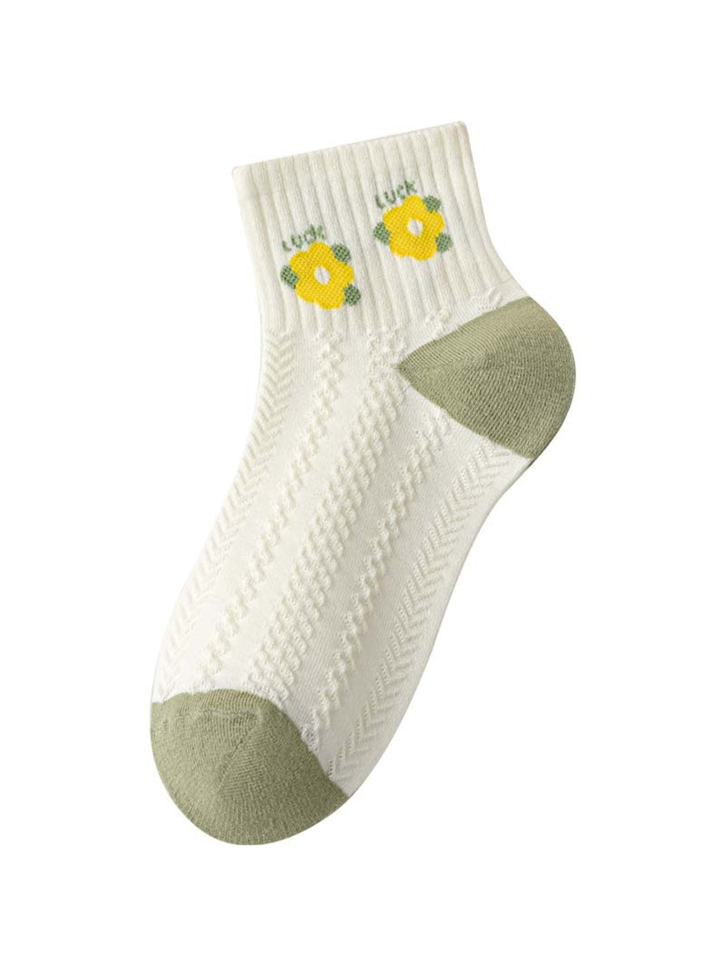 Rufia - Sweet Yellow Floral Pattern Ankle Socks