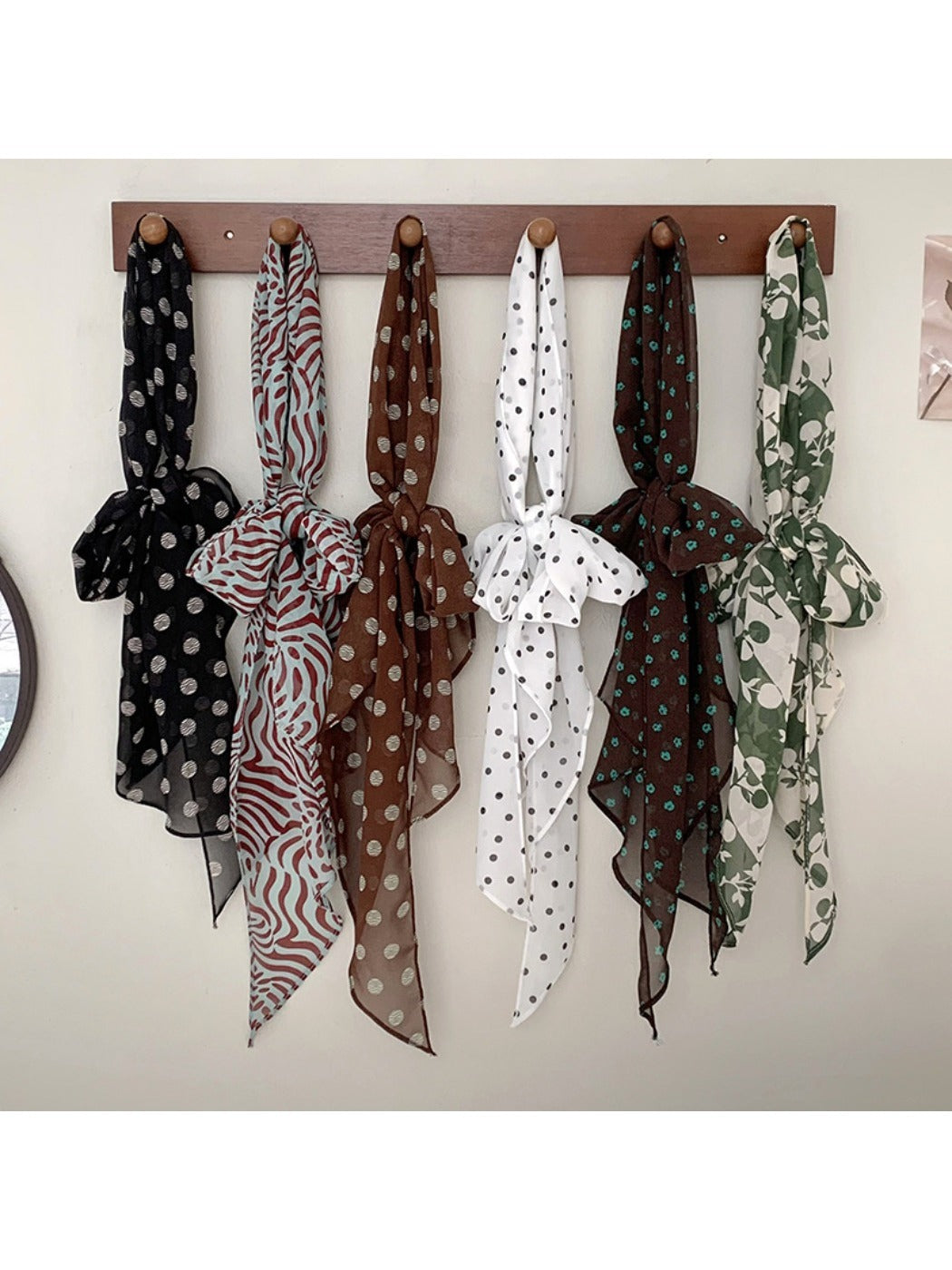 Scarvii - Vintage Classic Spot Print Long Scarf Headband