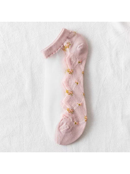 Rufia - Tiny Floral Sheer Ankle Socks product image 4