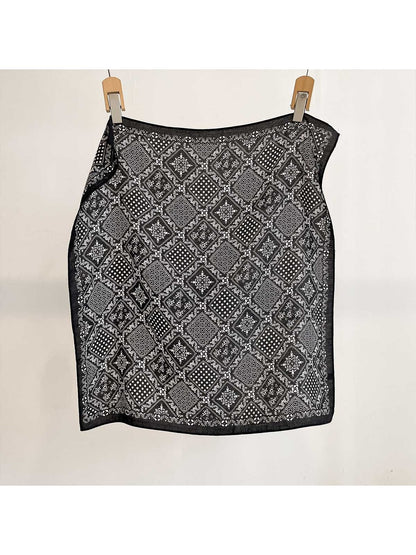 Scarvii - Mixed Floral Dot Patchwork Square Scarf