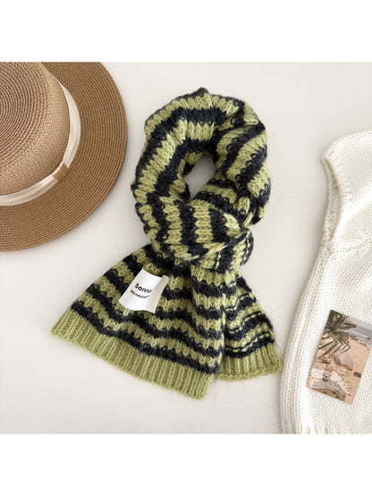 Scarvii - Bold Stripe Textured Knit Scarf