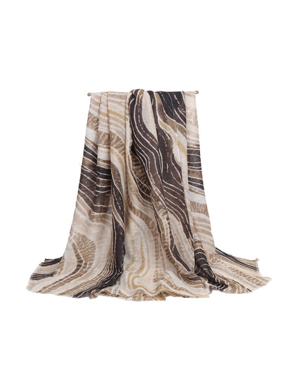 Scarvii - Striped Ripple Pattern Fashion Scarf