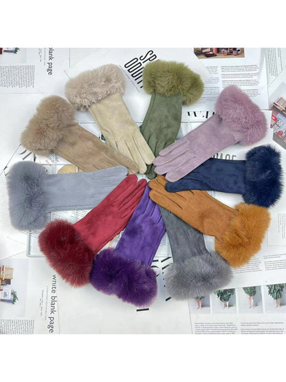 Gloving - Women's Faux Fur-Cuff Winter Gloves