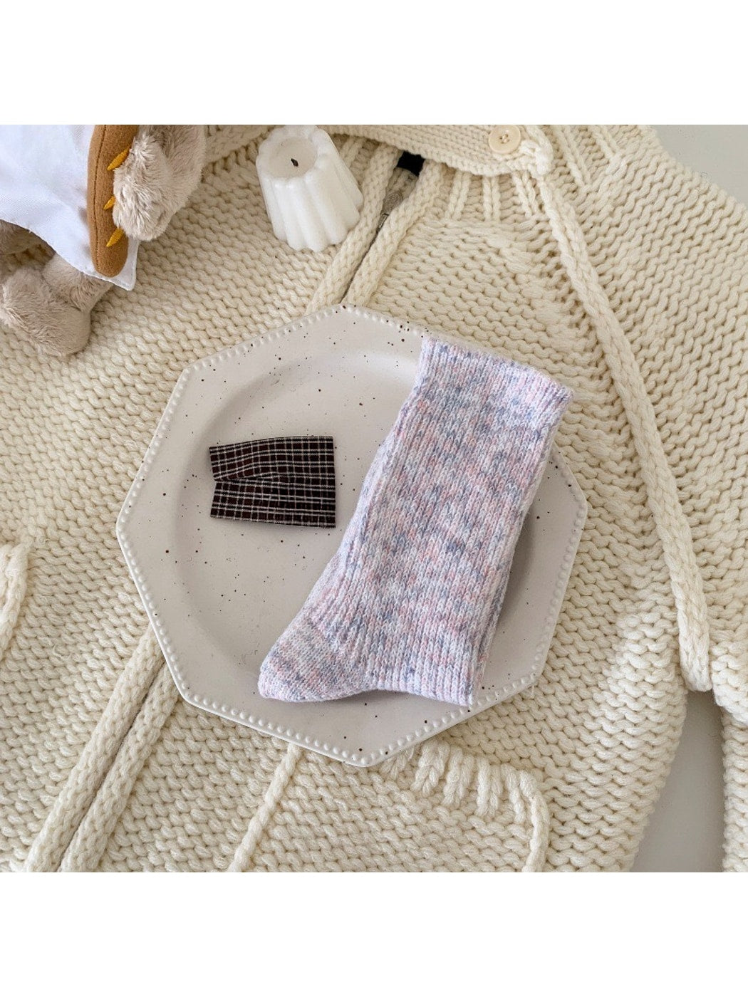 Rufia - Minimal Speckled Casual Crew Socks