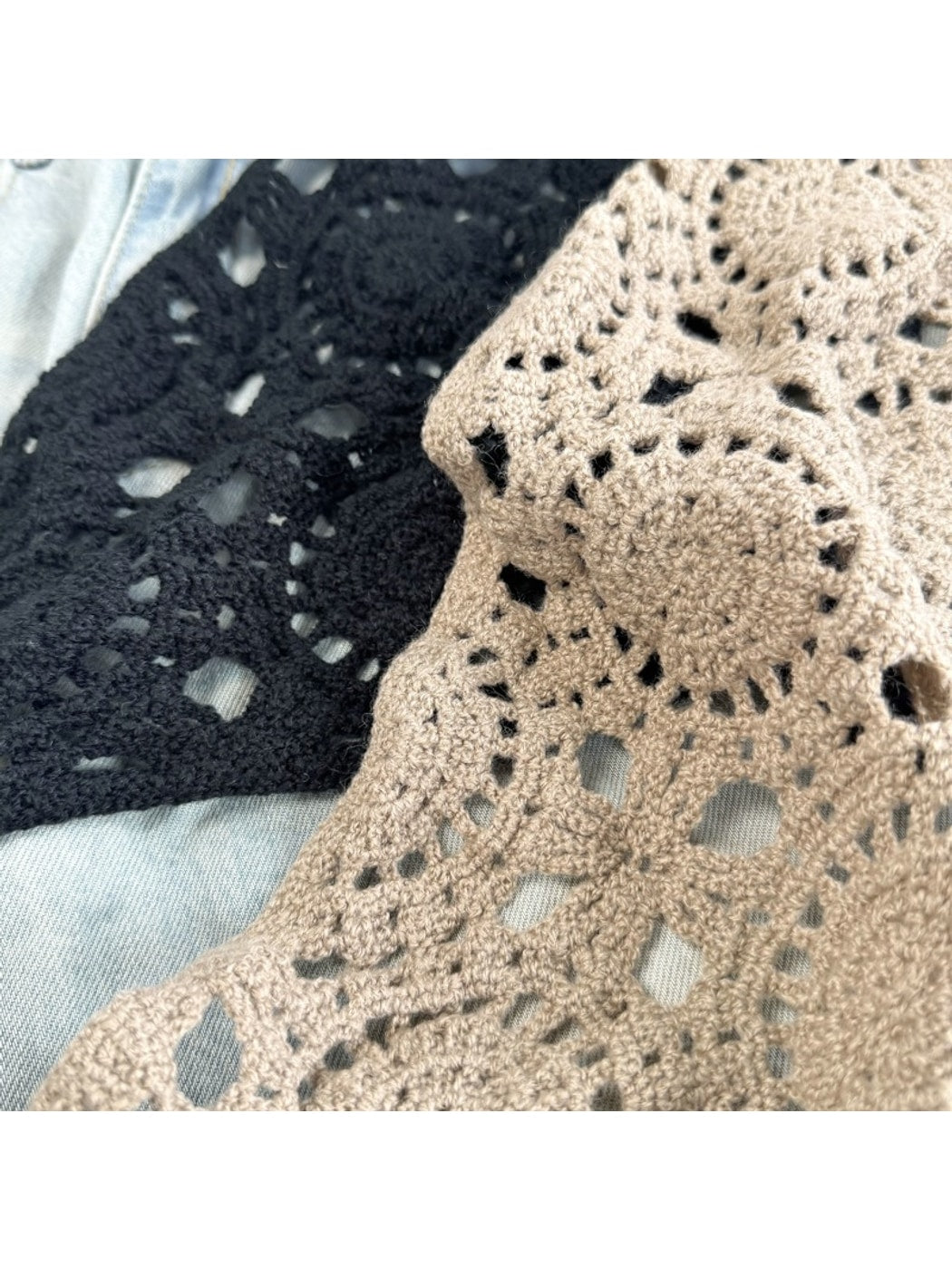 Scarvii - Vintage Openwork Design Triangle Bandana