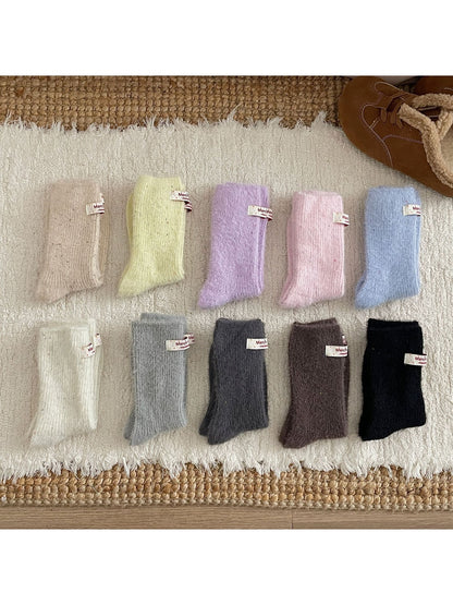 Rufia - Dreamy Pastel Solid Color Crew Socks