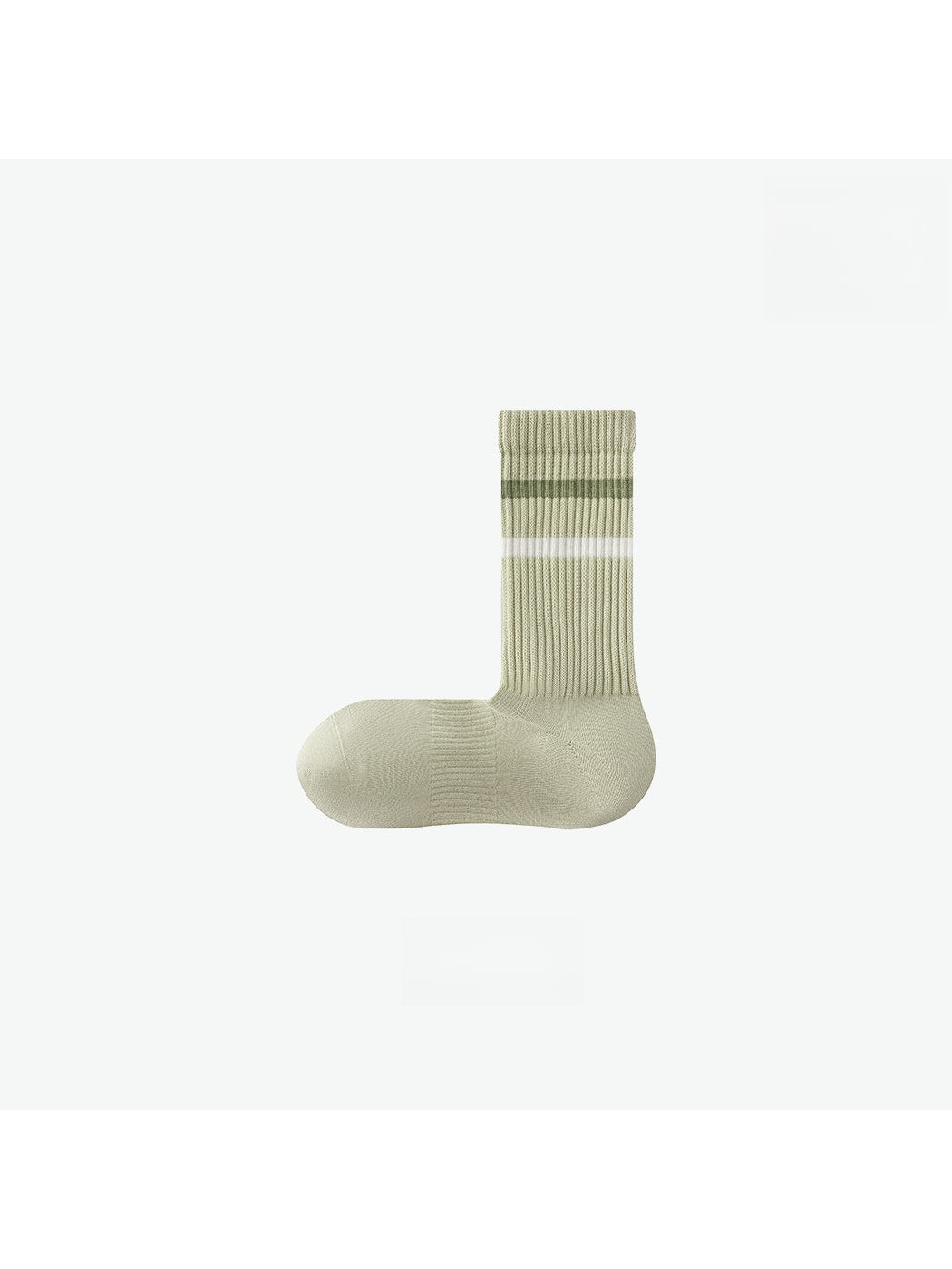 Rufia - Minimalist Ribbed Striped Cuffs Crew Socks