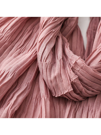 Scarvii - Textured Pleated Finish Long Scarf
