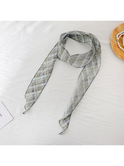 Scarvii - Floral Long Narrow Ribbon Scarf