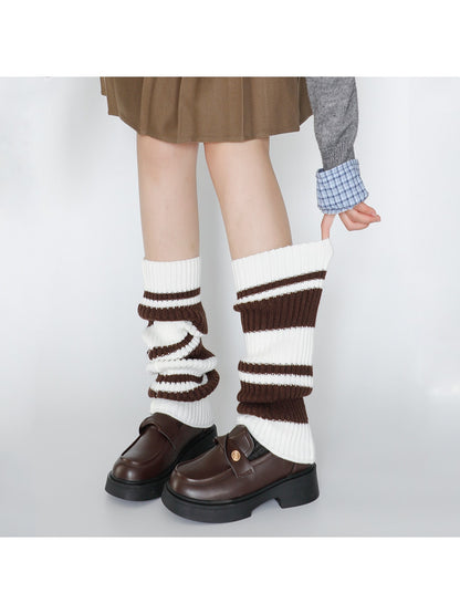 Cozyra - Retro Stripe Knit Leg Warmers