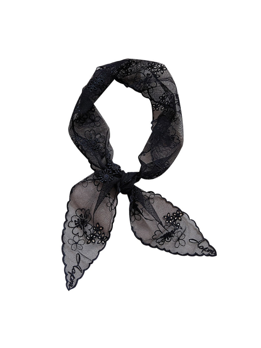 Scarvii - Elegant Floral Lace Long Narrow Scarf