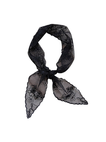 Scarvii - Elegant Floral Lace Long Narrow Scarf