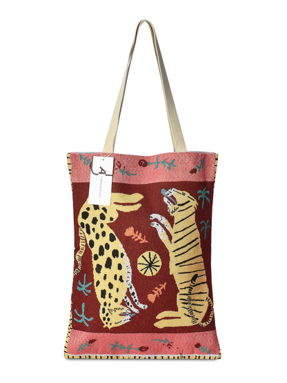 Cosbai vintage camping tote bag with visible stitching details