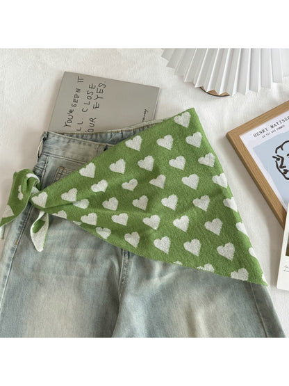 Scarvii - Sweet Style Heart Pattern Bandana Scarf