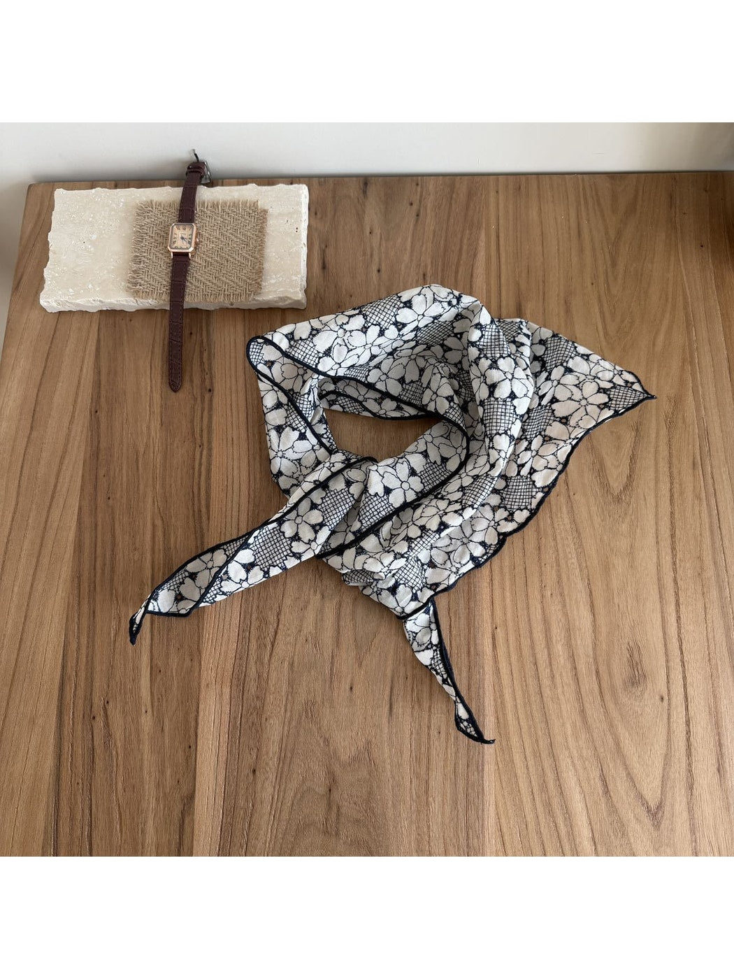 Scarvii - Decorative Floral Triangle Bandana Scarf