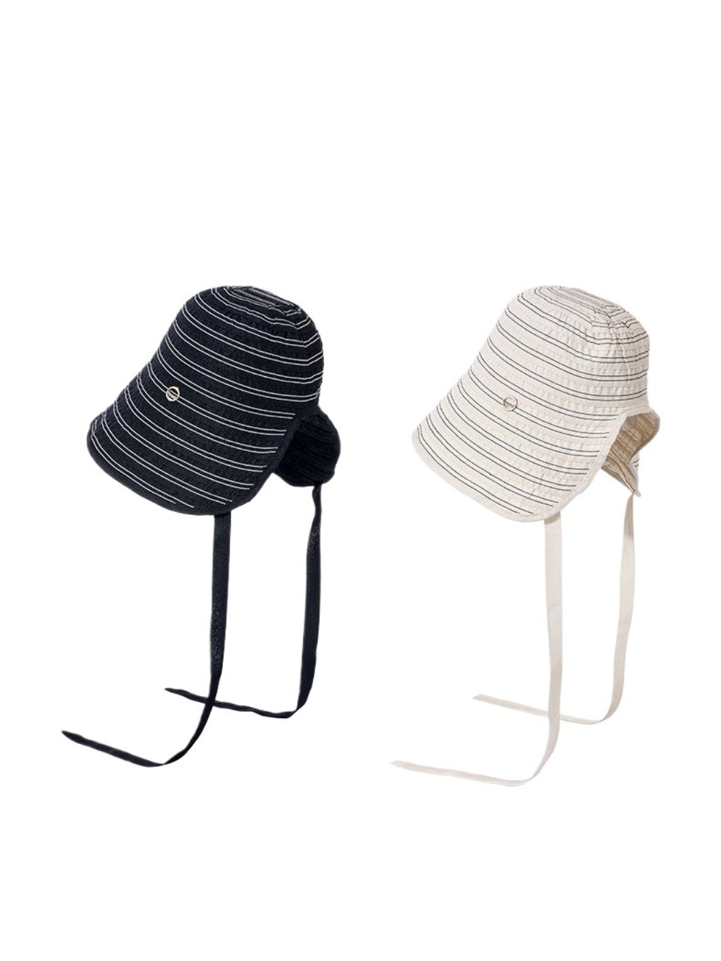Haila Classic Stripe Shade Hat front view with wide brim and striped pattern