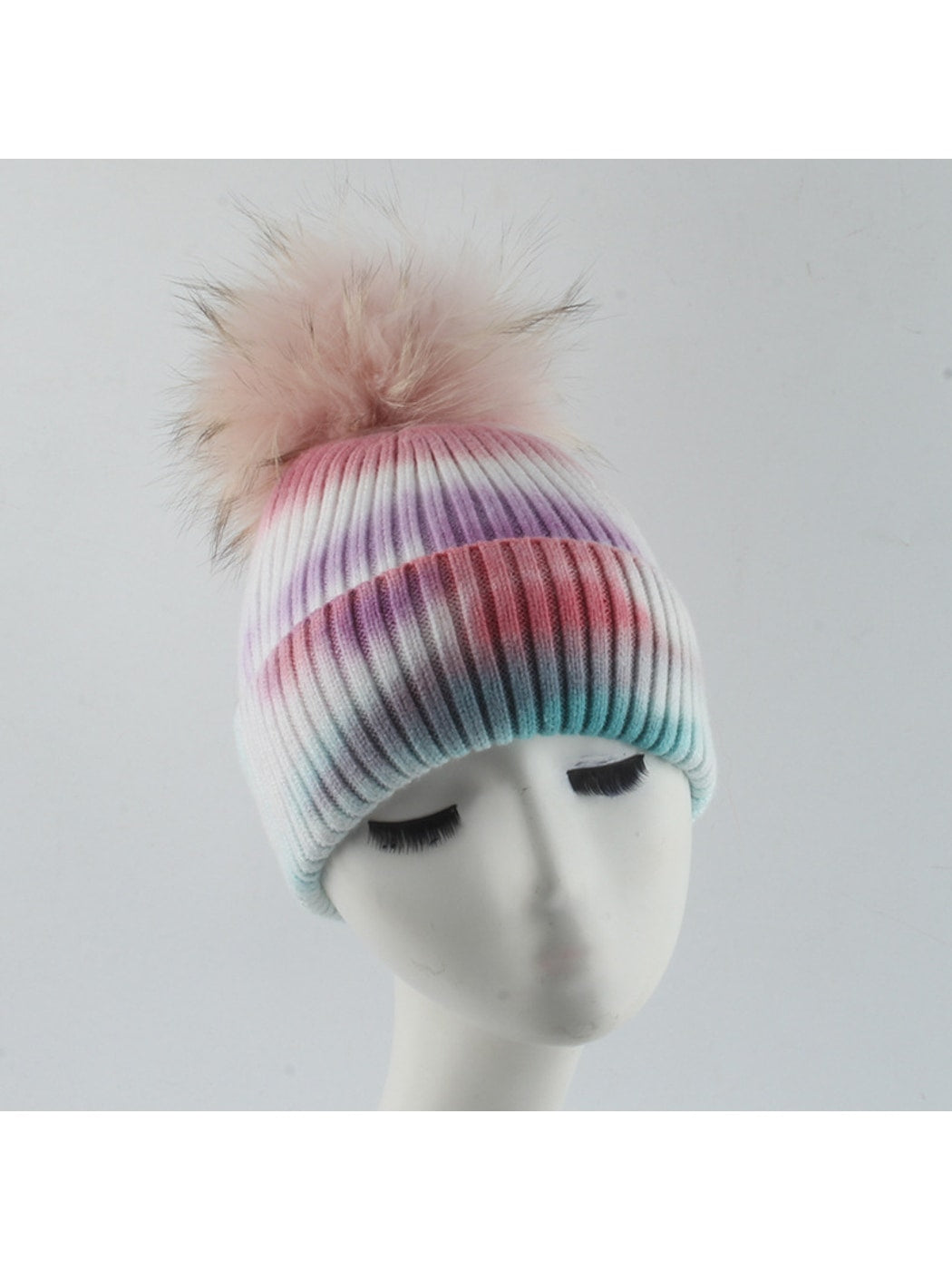 Haila - Ribbed Stripe Knit Beanie Hat