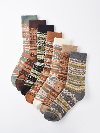 Rufia - Geometric Pattern Autumn Winter Socks