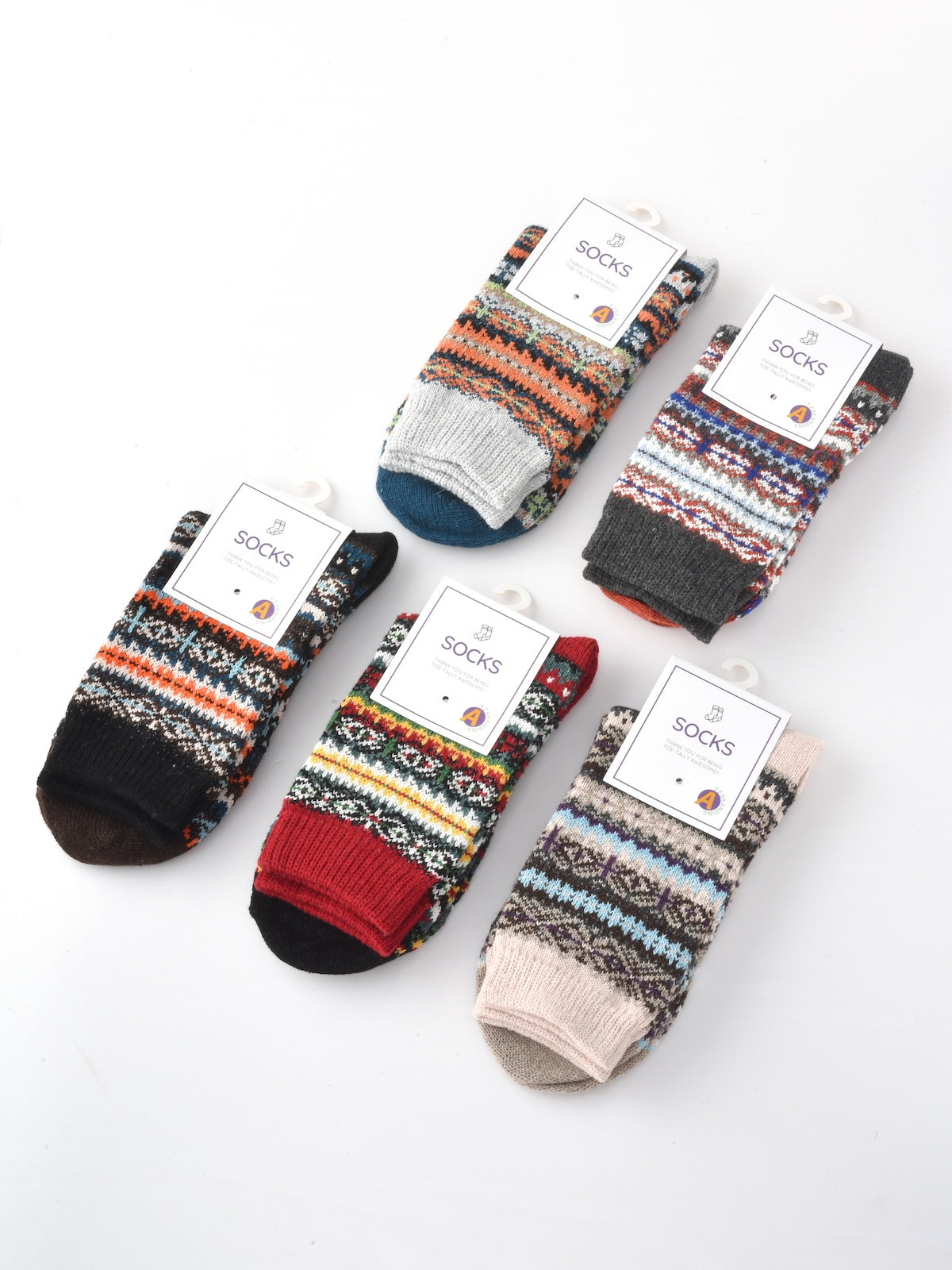 Rufia - Knitted Mid-calf Winter Socks with British Style