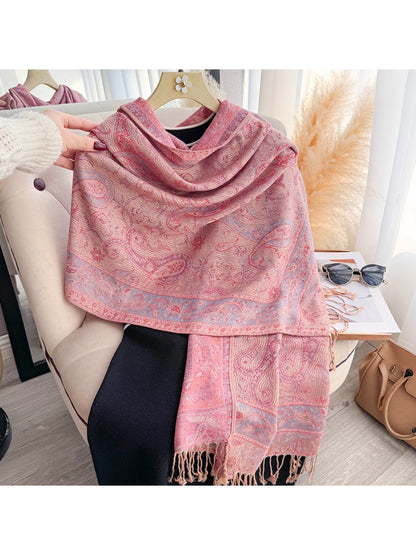 Scarvii - Classic Paisley Wrap Fringe Scarf