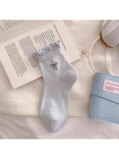 Rufia - Bow Embroidered Ruffle Crew Socks product image 8