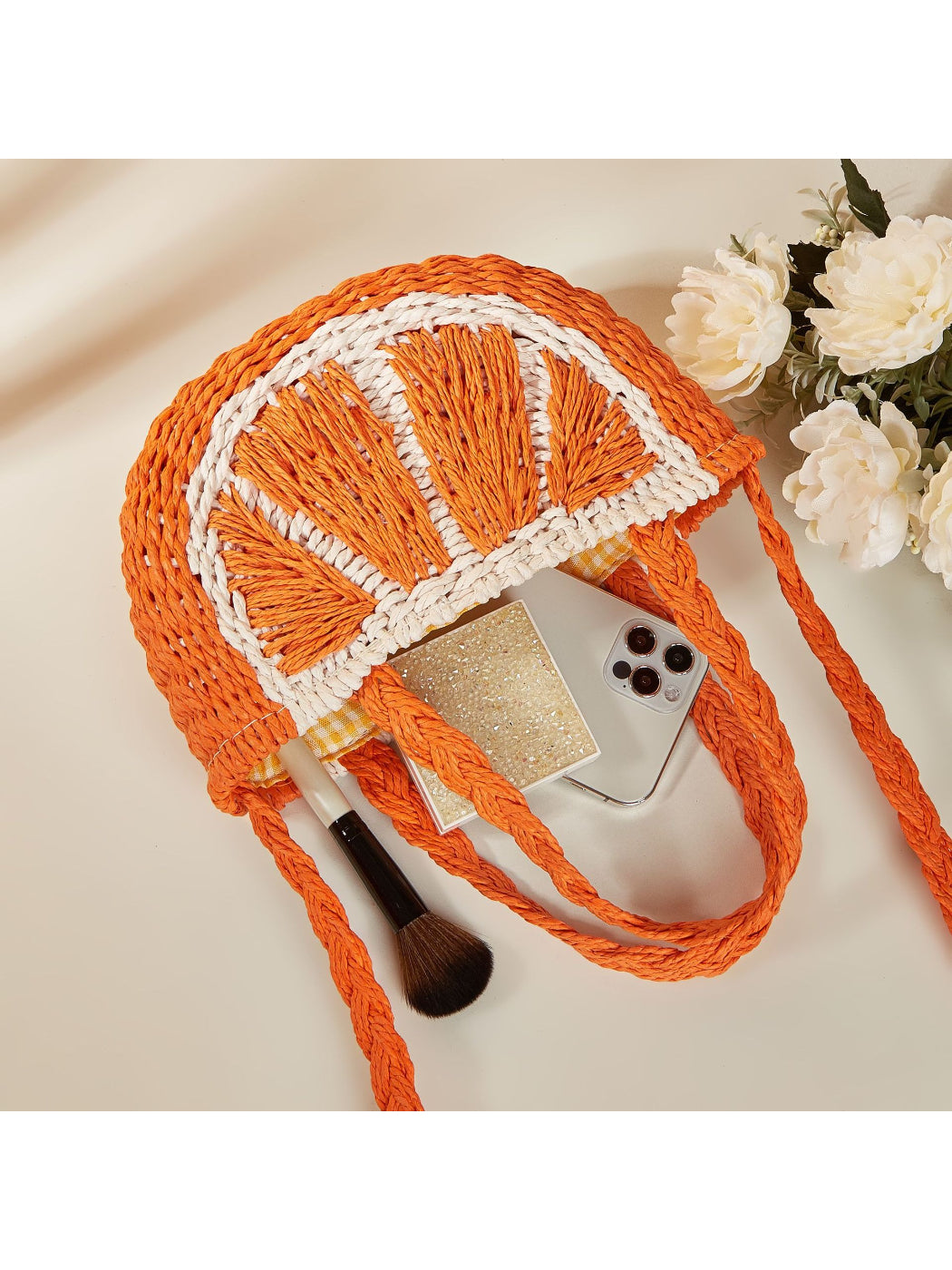Cosbai - Fruit Slice Straw Tote Bag - image 3