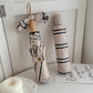 Rano - Beige & Green Stripe Compact Umbrella (Auto/Manual)