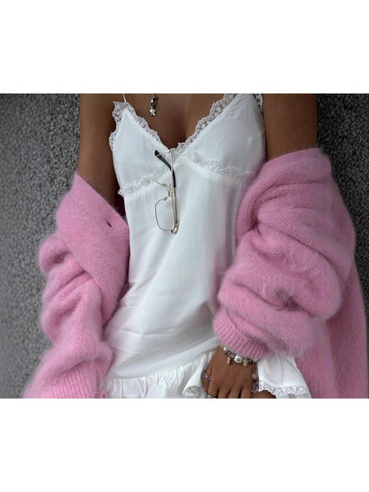 Crosa - Women's V-Neck Knit Cardigan Sweater Open Front Coat
