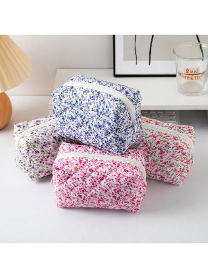 Cosbai - Fresh Floral Cosmetic Storage Zipper Bag