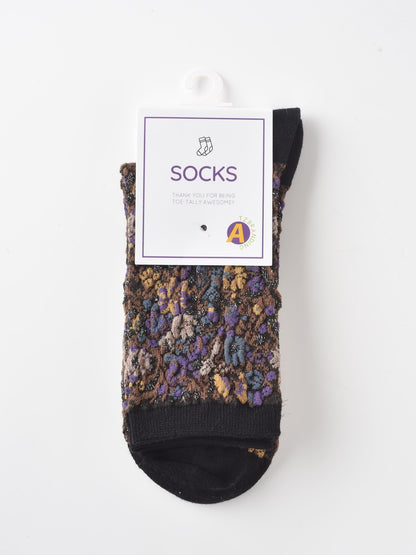 Rufia - 3D Floral Pattern Spring Autumn Mid-Calf Socks