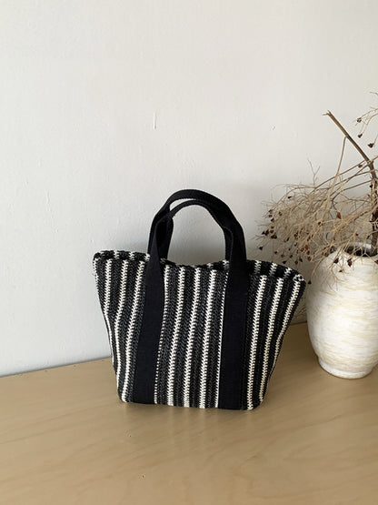 Cosbai - Striped Woven Tote & Handbag