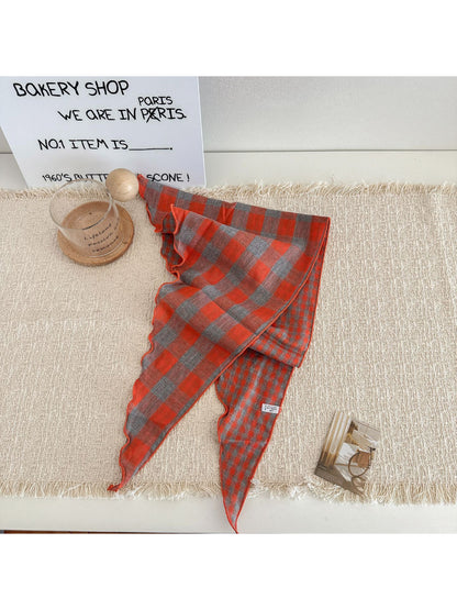 Scarvii - Gingham Check Ruffle Edge Scarf