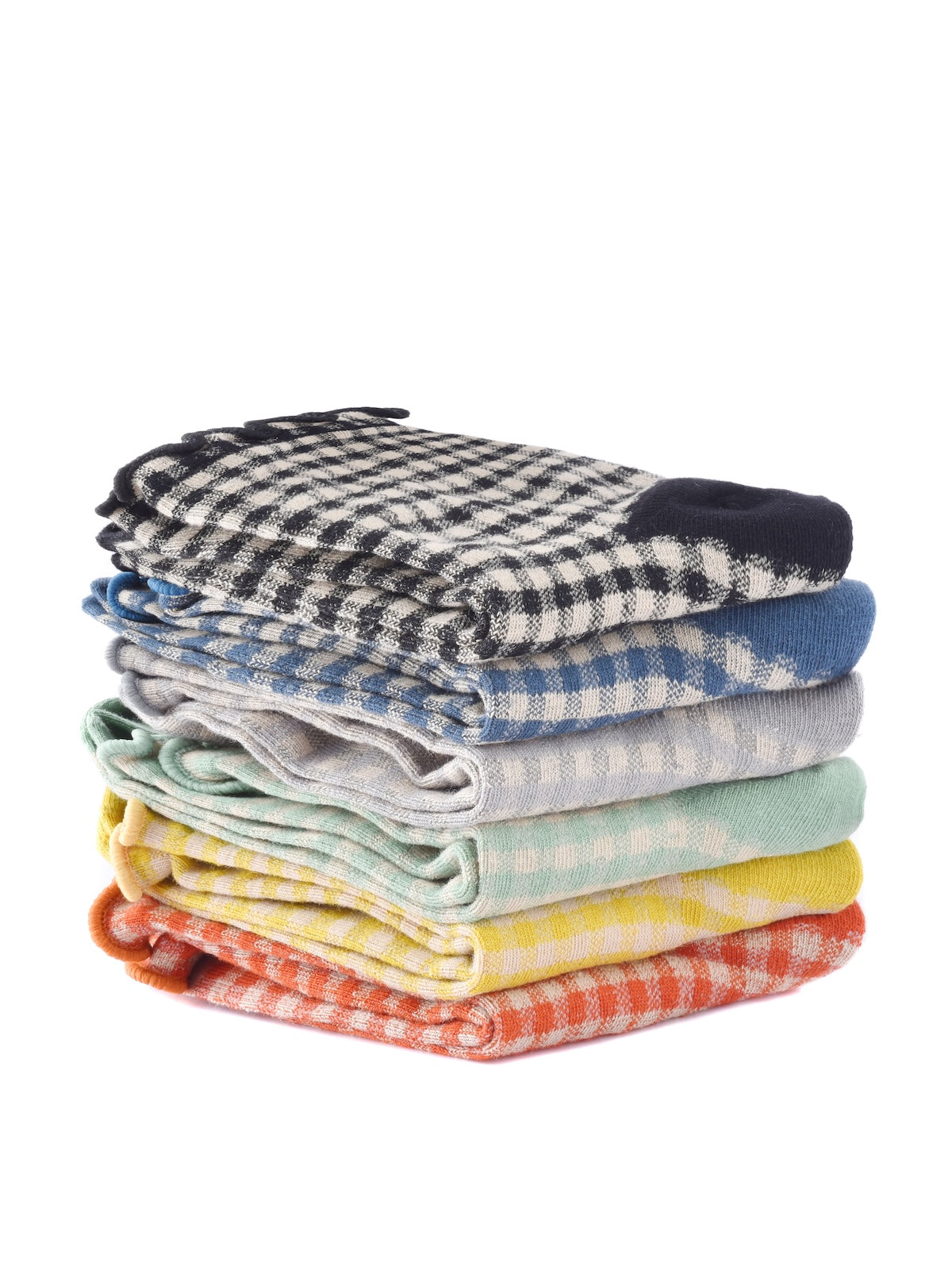 Rufia - Colorful Check Pattern Lace Socks