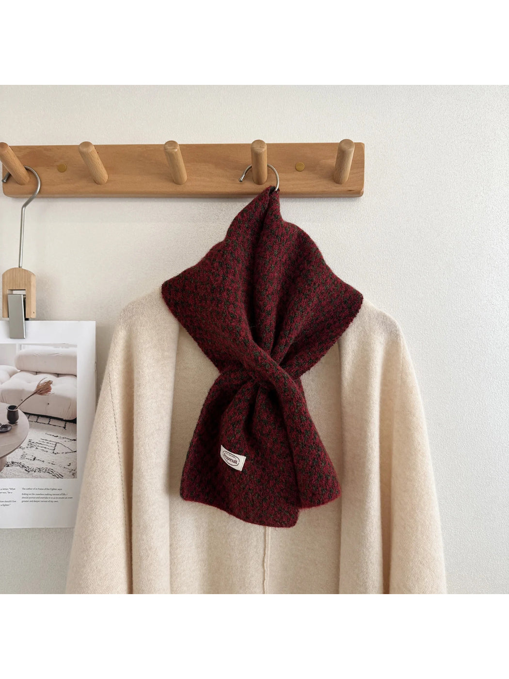 Scarvii - Fuzzy Textured Surface Narrow Scarf