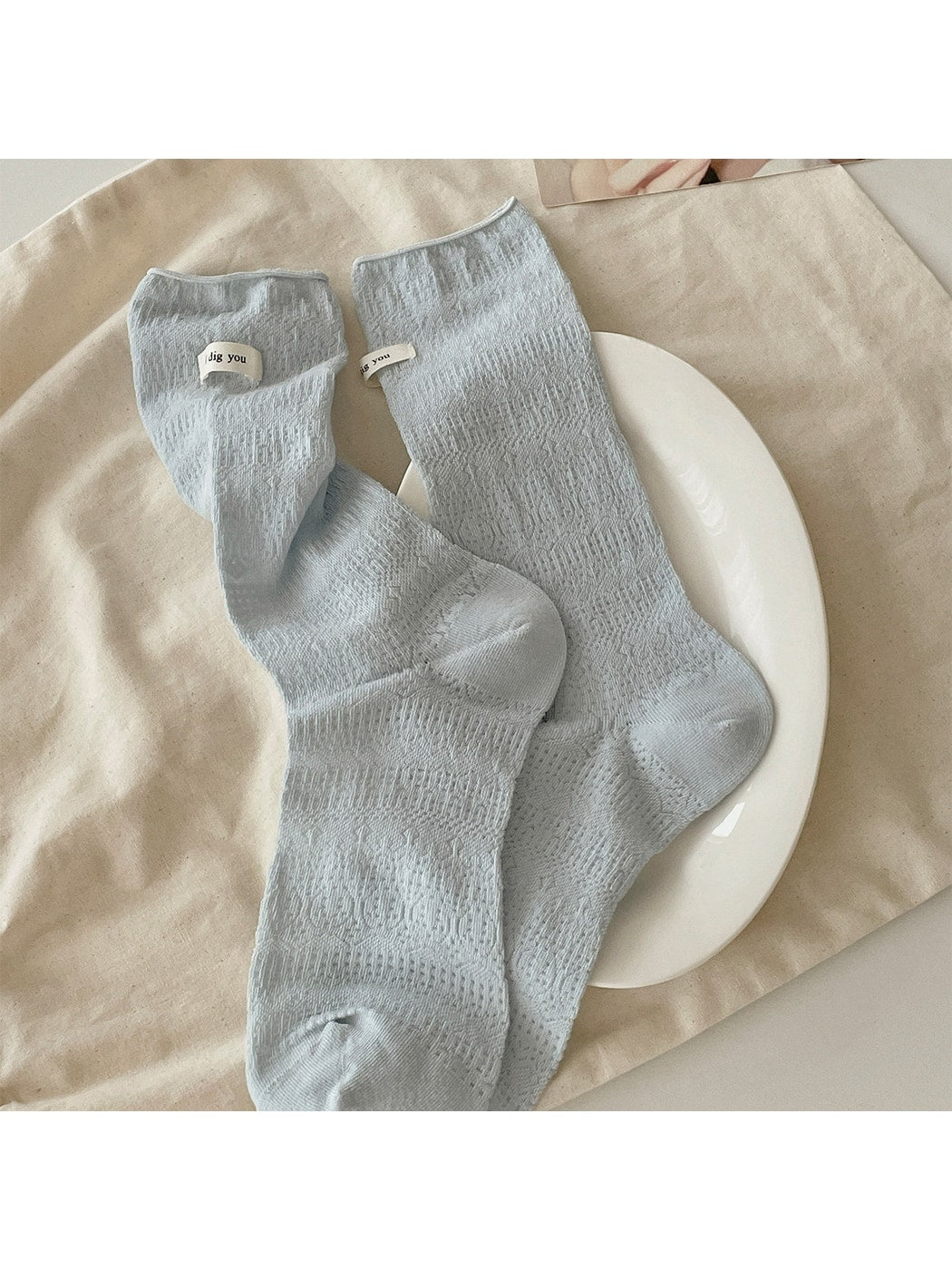 Rufia - Minimal Hollow Out Casual Crew Socks