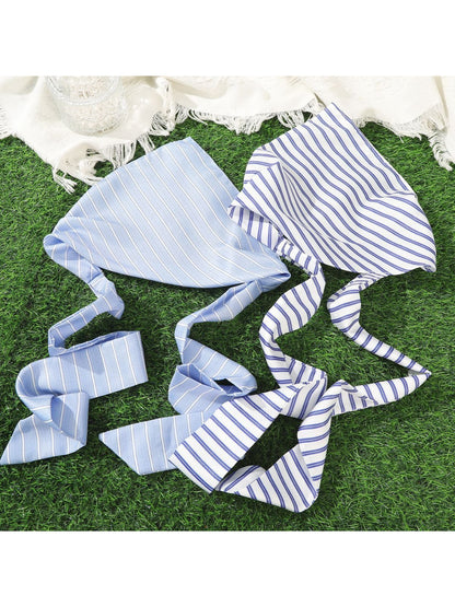 Scarvii Casual Stripe Long Tie Head Scarf