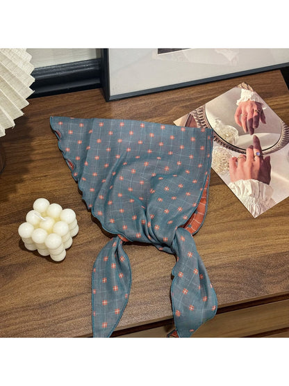 Scarvii - Plaid Ruffle Edge Everyday Triangle Bandana