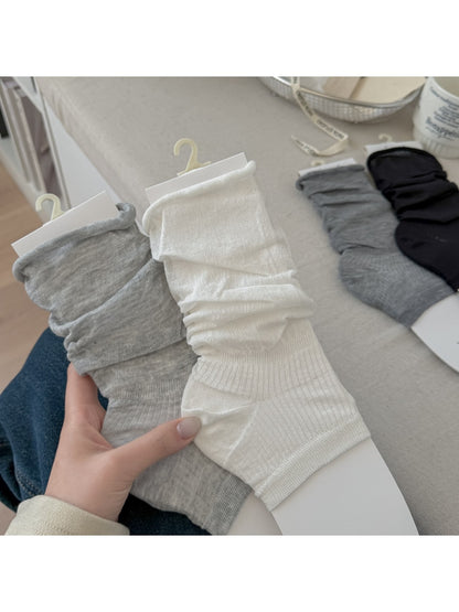 Rufia - Solid Color Slouch Crew Socks