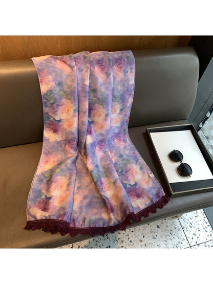 Scarvii - Watercolor Floral Rectangular Layering Scarf