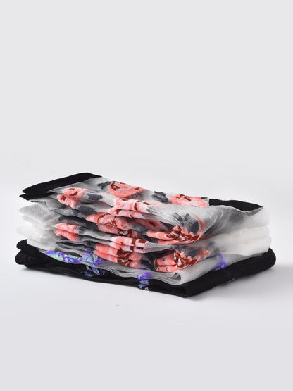 Rufia - Butterfly & Rose Sheer Crew Socks