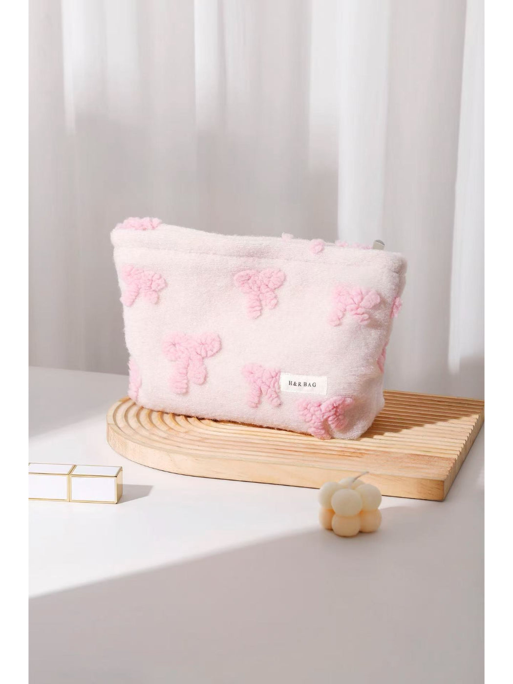 Cosbai - Teddy Bow Cosmetic Bag
