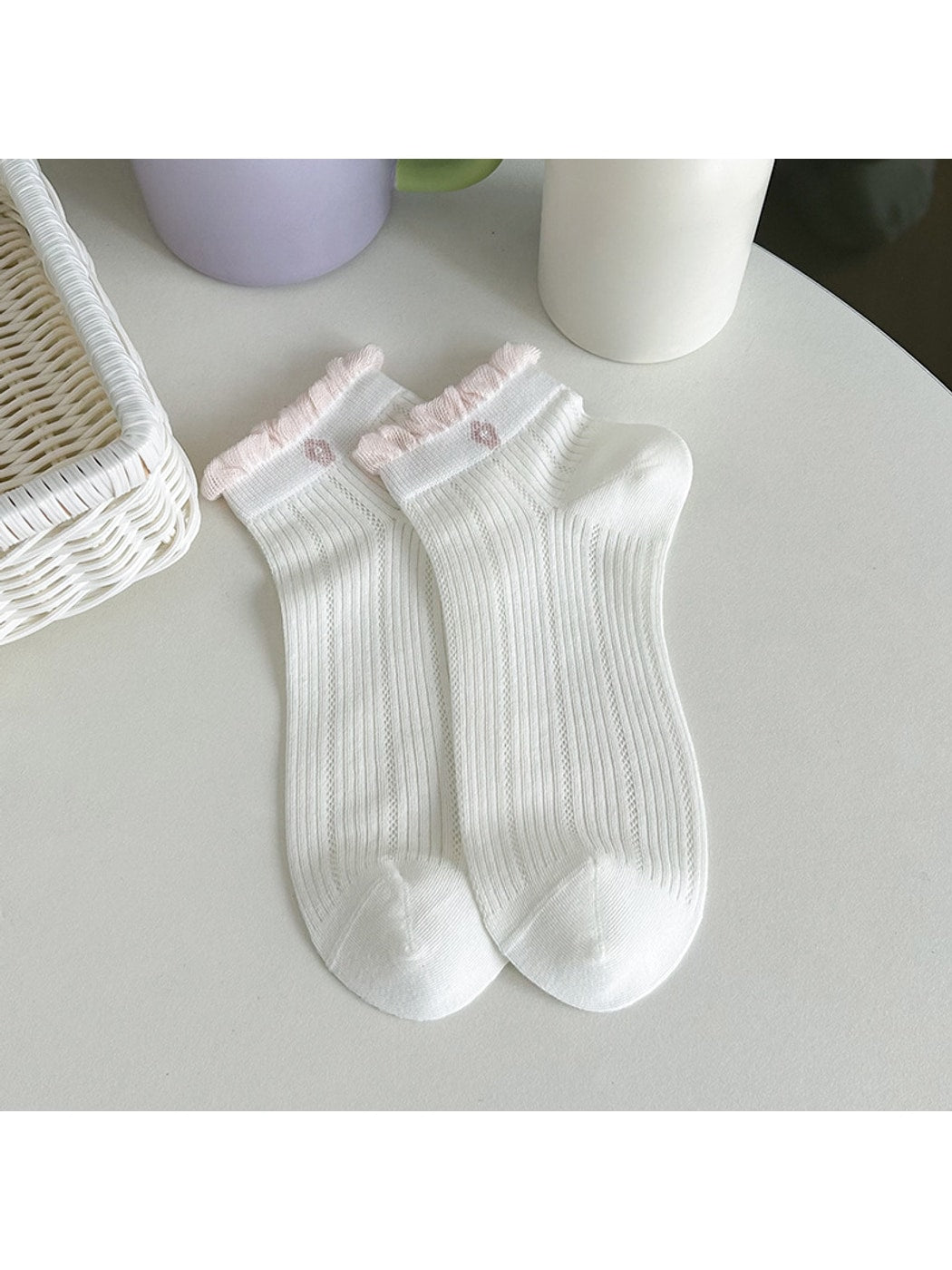 Rufia - Sweet Ruffle Trim Women's Ankle Socks