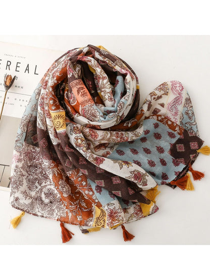 Scarvii - Versatile Bohemian Ethnic Beach Shawl Scarf