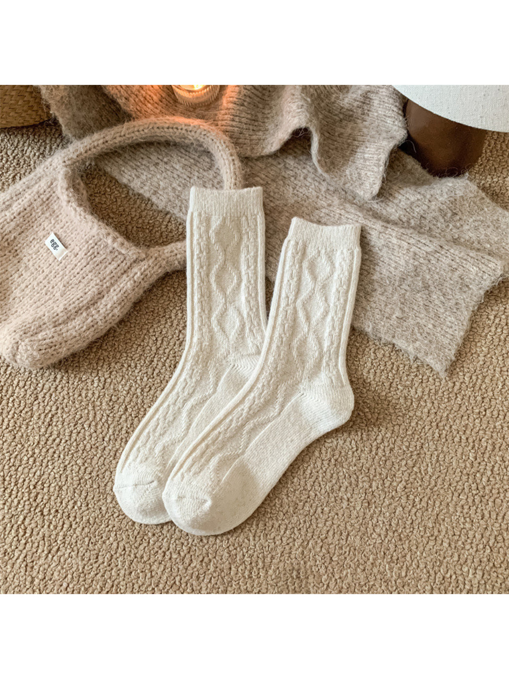 Rufia - Cable Knit Crew Socks