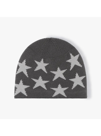 Haila - Star Jacquard Fleece-Lined Knit Beanie